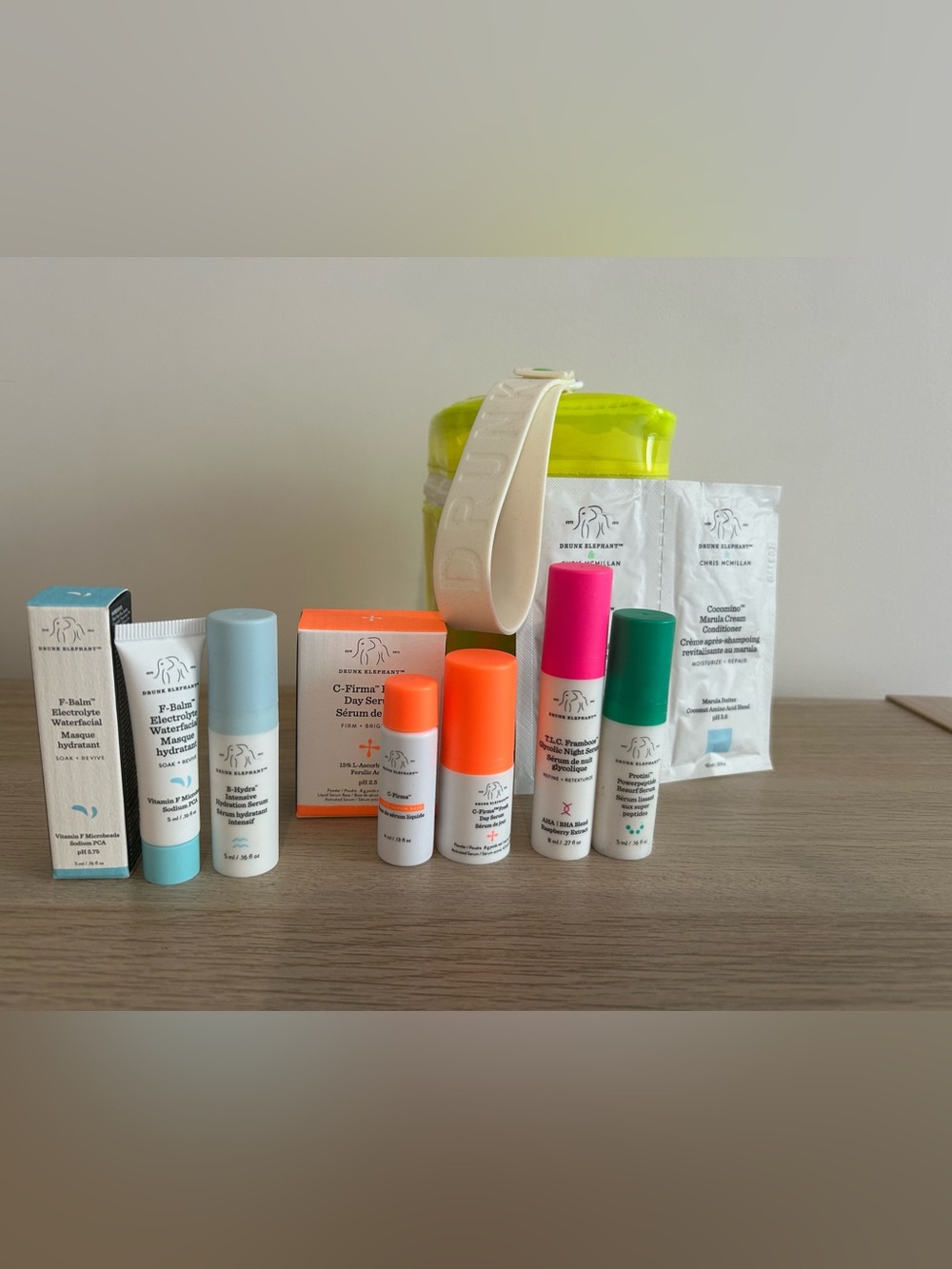 8 pieces Drunk Elephant travel size Set  with pouch